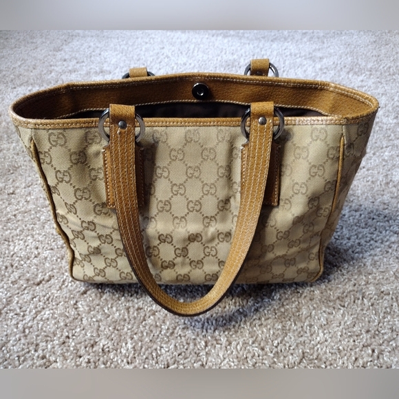 Gucci Medium Tan Monogram Tote Bag - Picture 1 of 16